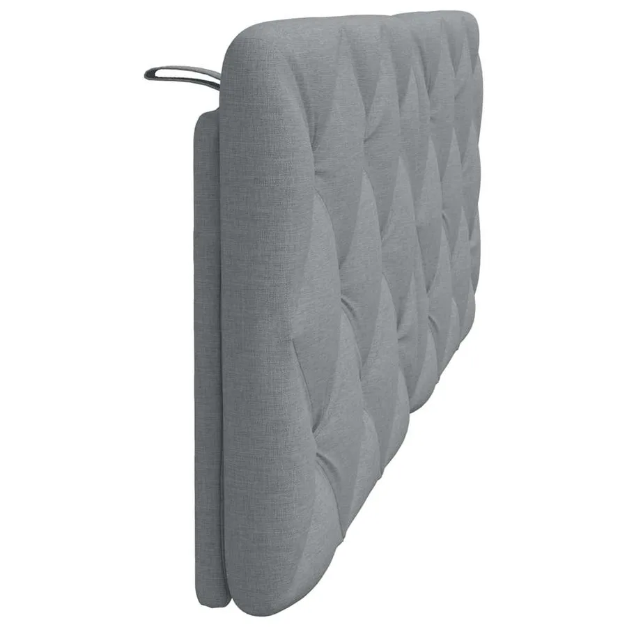 Coussin de tête de lit gris clair 120 cm tissu - 5