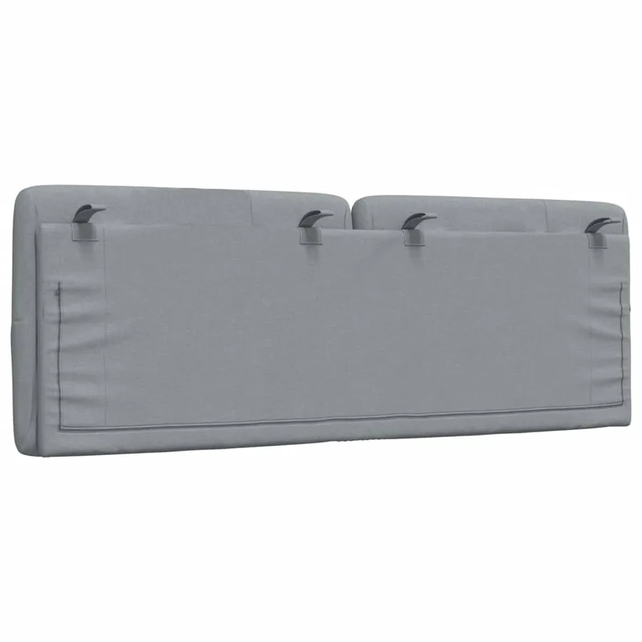 Coussin de tête de lit gris clair 120 cm tissu - 6