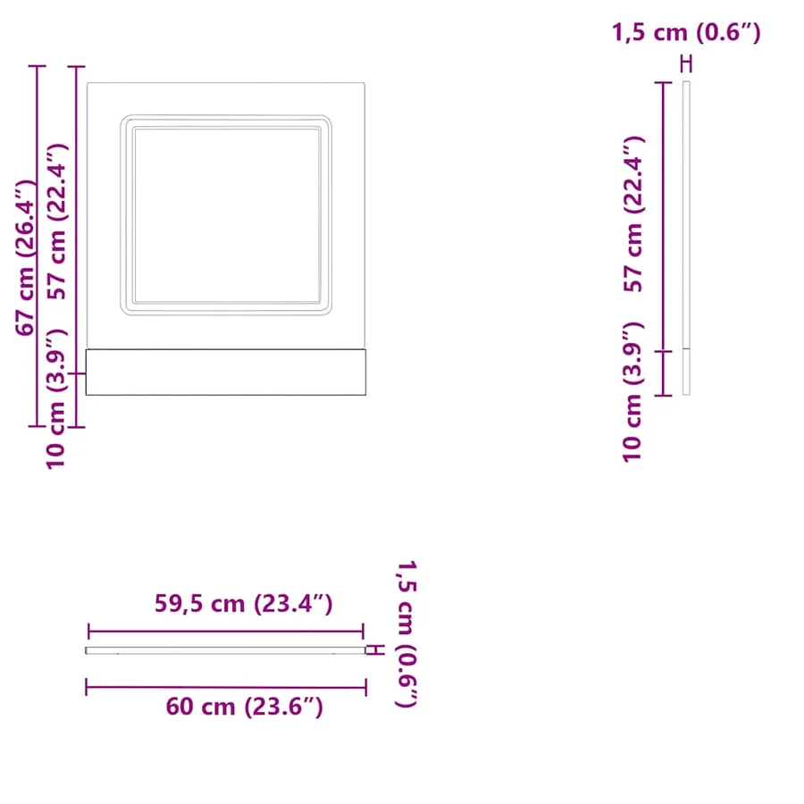 Panneau de lave-vaisselle Kalmar sonoma gris 60x1,5x57 cm - 8