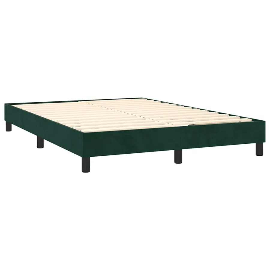 Sommier à lattes de lit et matelas Vert foncé 140x200cm Velours - 4
