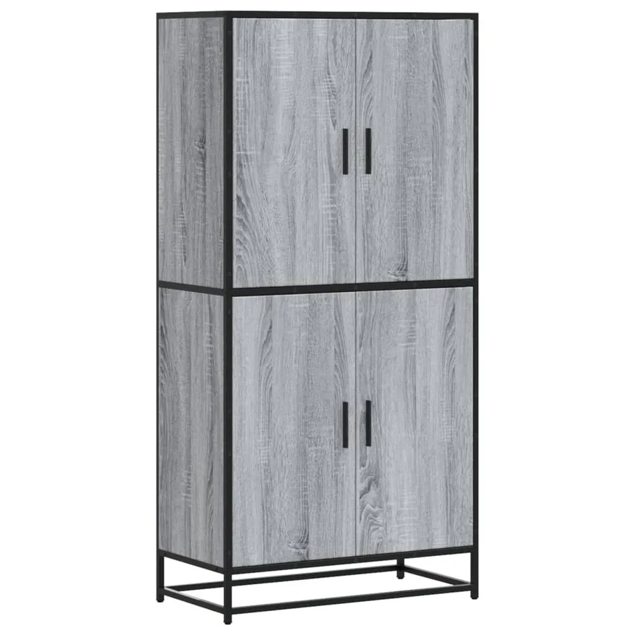 Buffet haut sonoma gris 68x35x139 cm bois d'ingénierie - 2