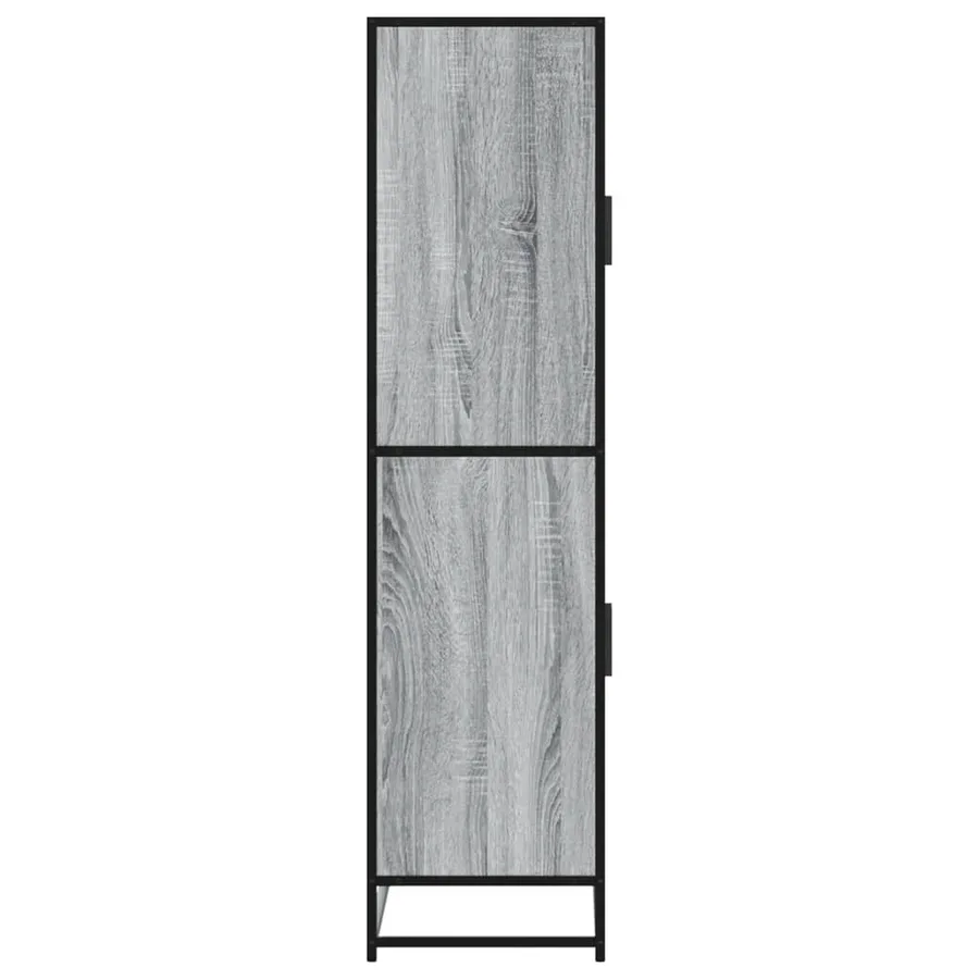 Buffet haut sonoma gris 68x35x139 cm bois d'ingénierie - 5