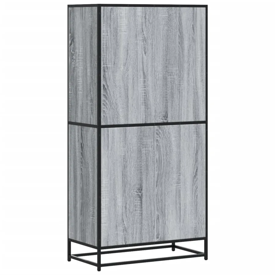 Buffet haut sonoma gris 68x35x139 cm bois d'ingénierie - 6