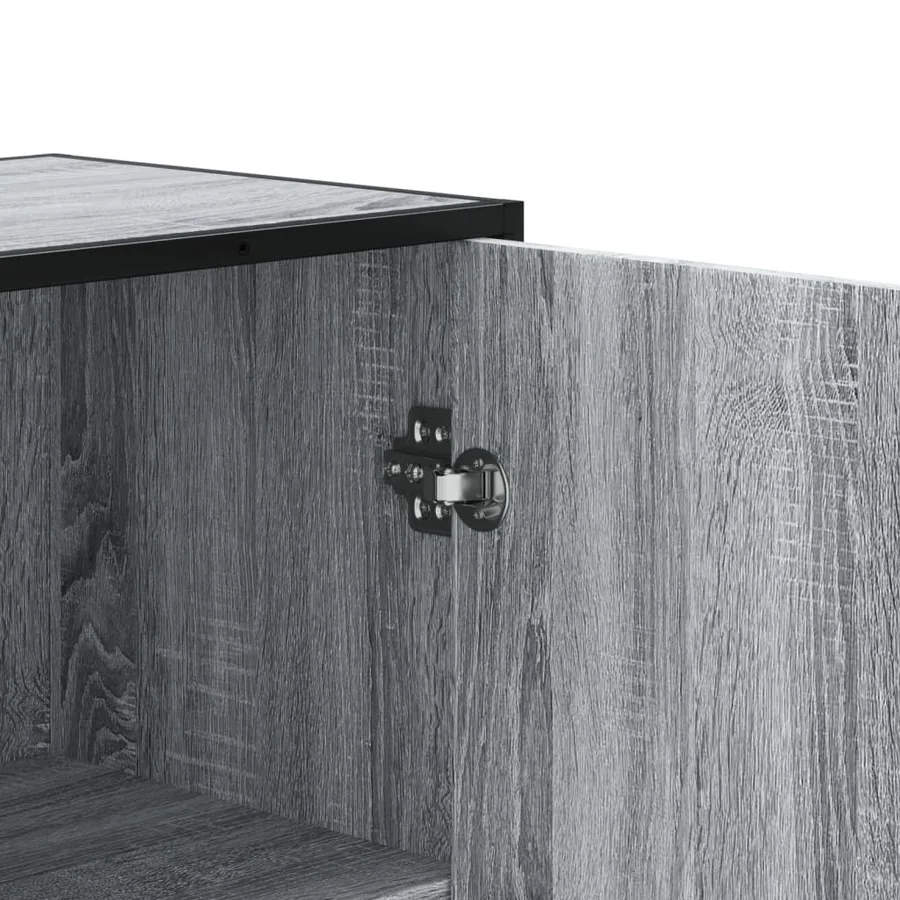 Buffet haut sonoma gris 68x35x139 cm bois d'ingénierie - 8