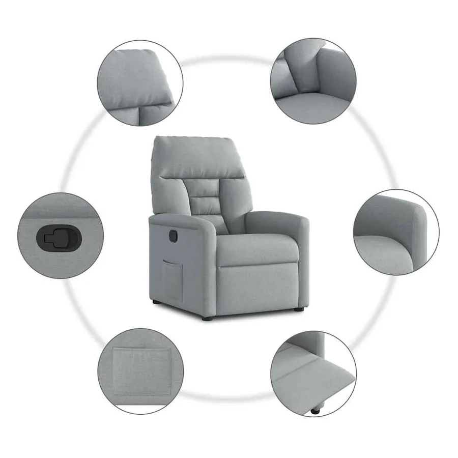 Fauteuil inclinable Gris clair Tissu - 7