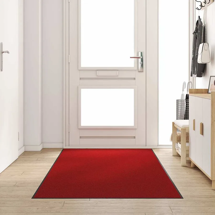 Tapis d'entrée Rouge et Noir 120 x 250 cm 100% Polyamide