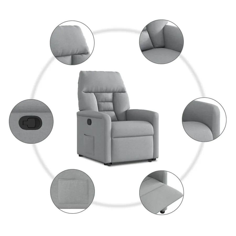 Fauteuil inclinable Gris clair Tissu - 10