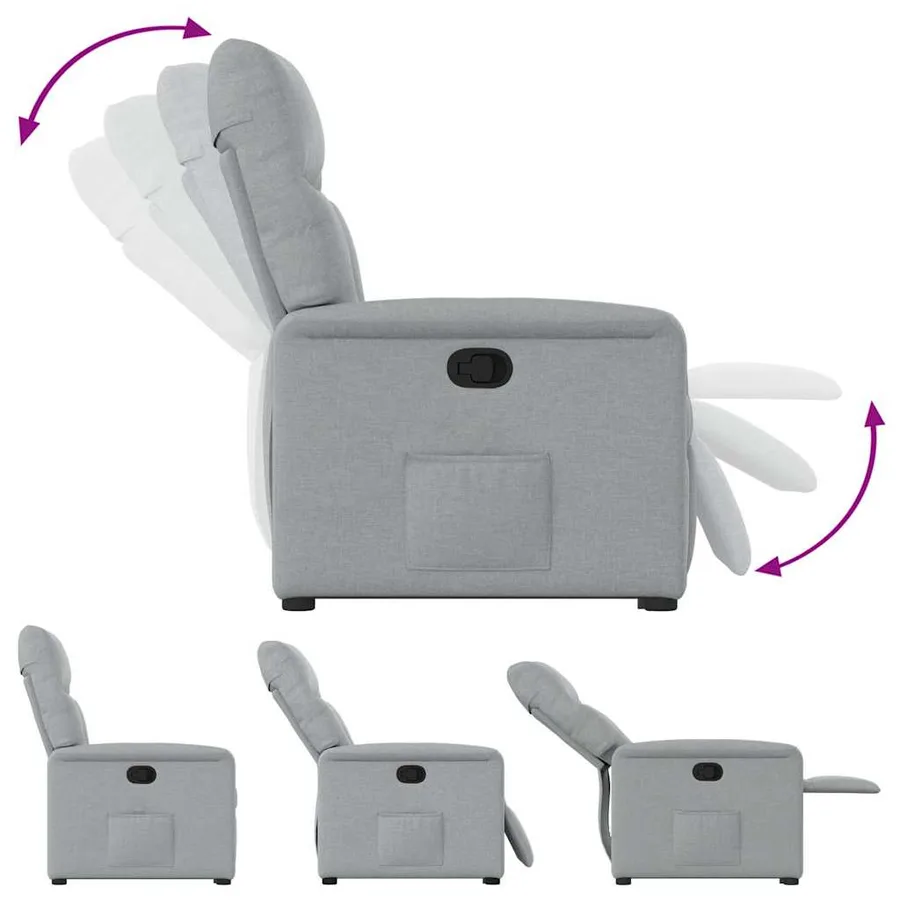 Fauteuil inclinable Gris clair Tissu - 8