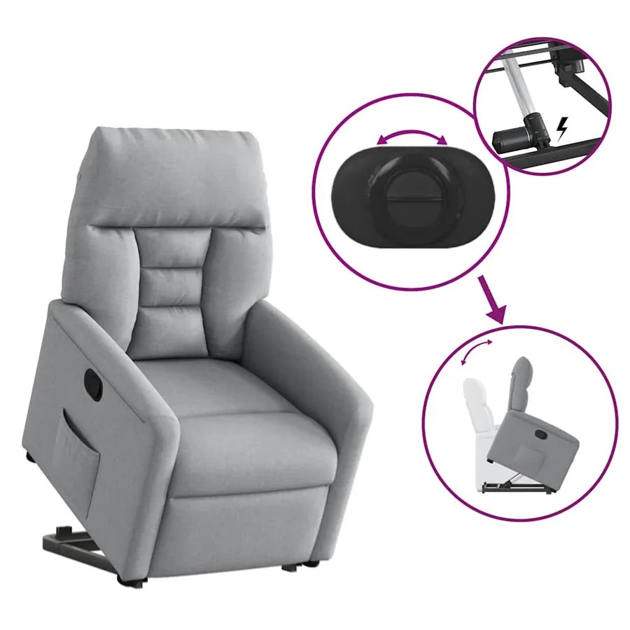 Fauteuil inclinable Gris clair Tissu - 9