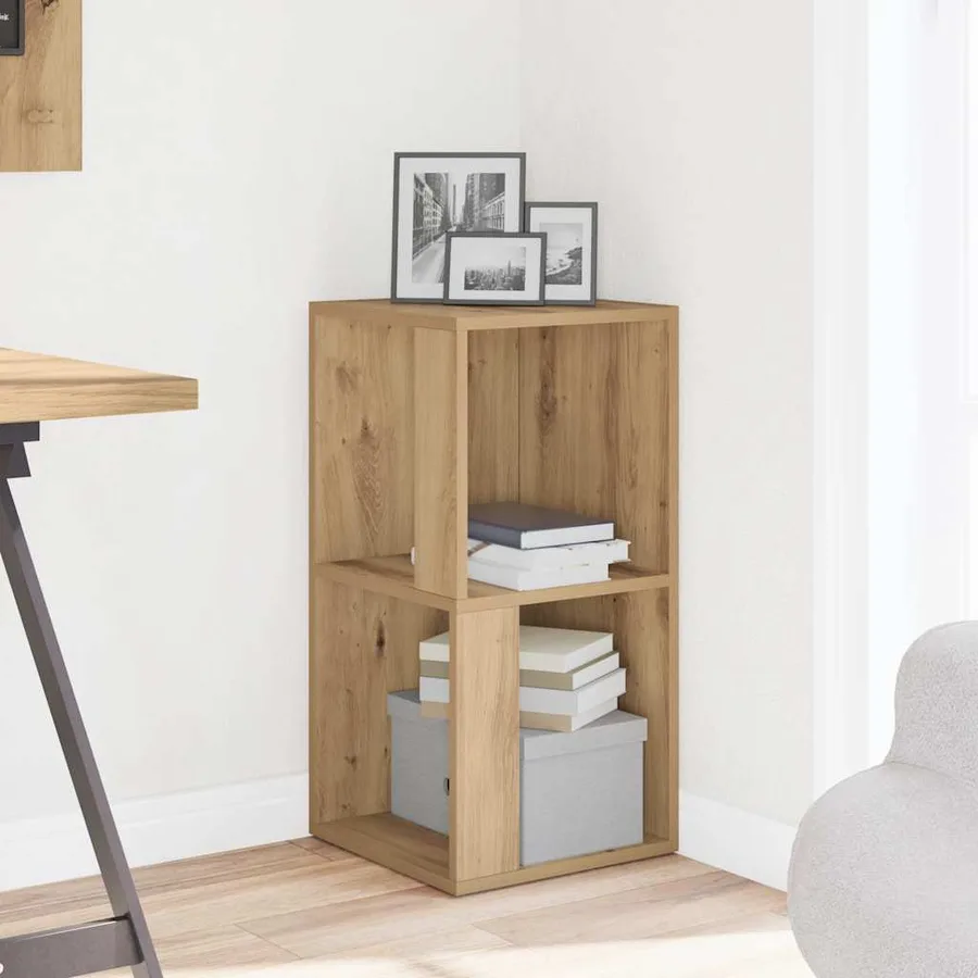 Armoire d'angle chêne artisanal 33x33x67 cm bois d'ingénierie - 3