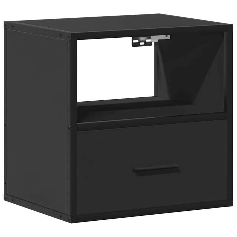 Table de chevet murale noir 40x31x39,5 cm - 2
