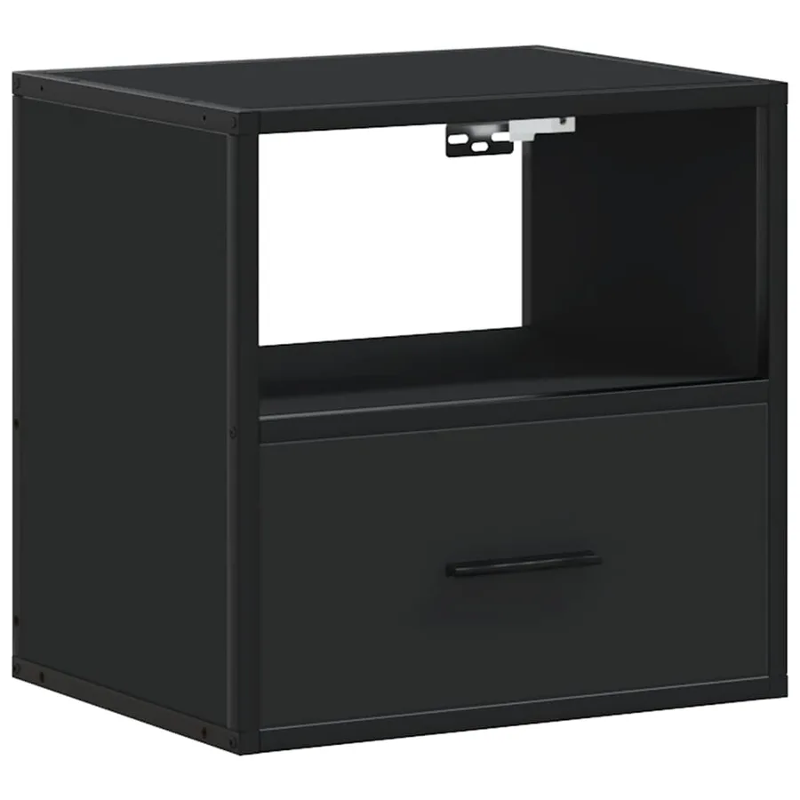 Table de chevet murale noir 40x31x39,5 cm - 5
