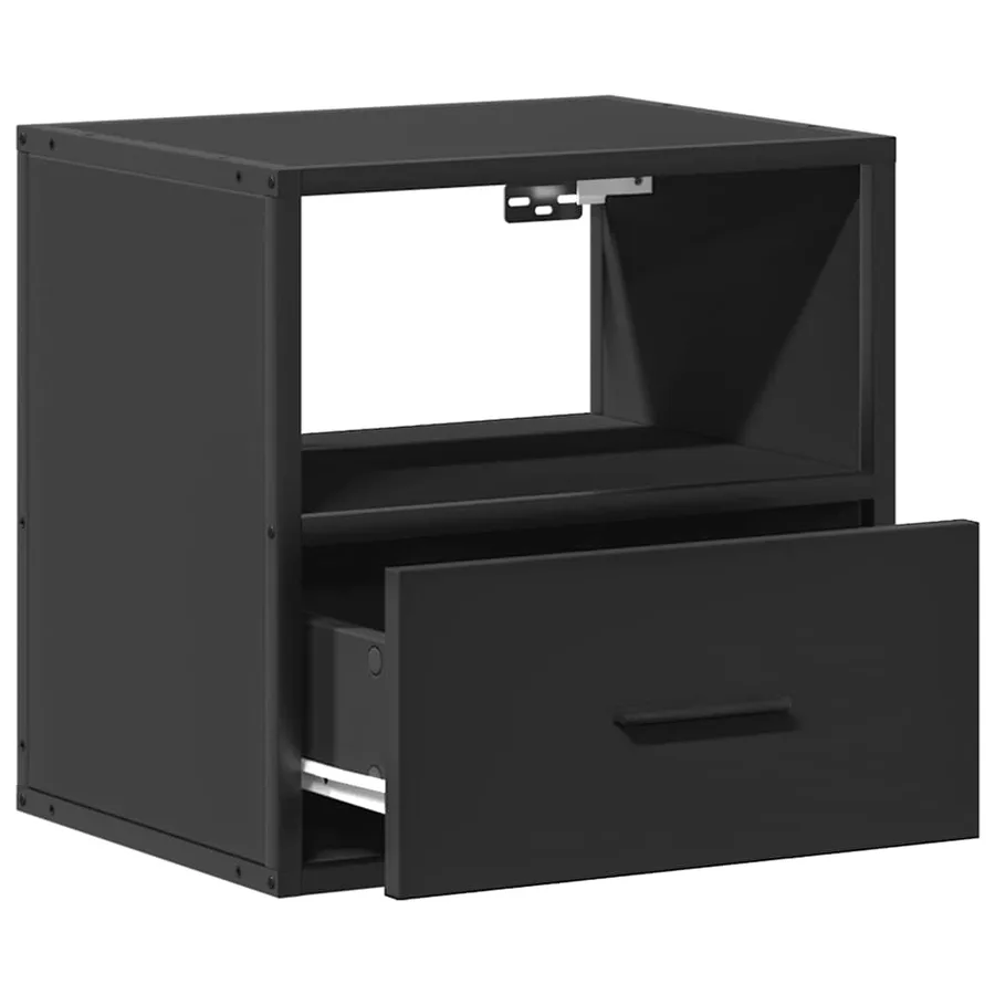 Table de chevet murale noir 40x31x39,5 cm - 9