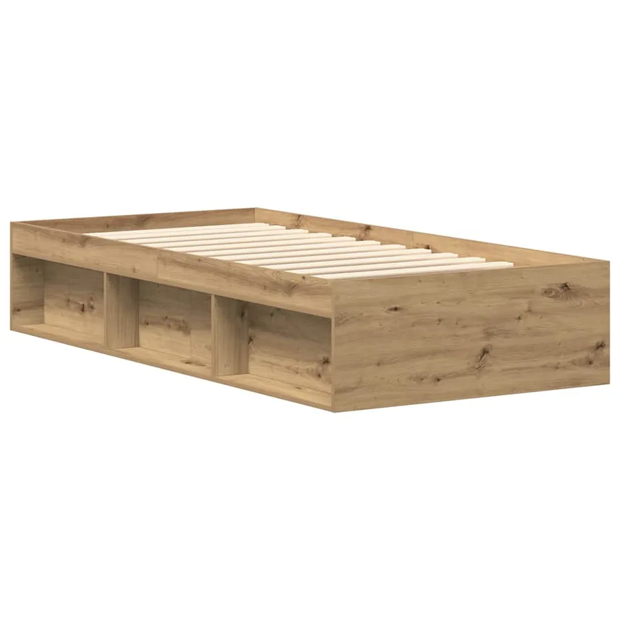 Cadre de lit sans matelas chêne artisanal 90x200 cm - 4