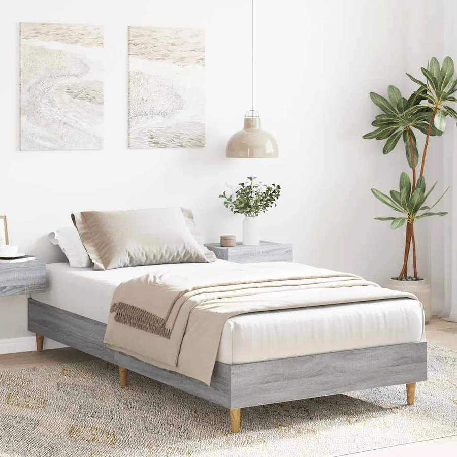Cadre de lit sans matelas sonoma gris 100x200 cm - 3