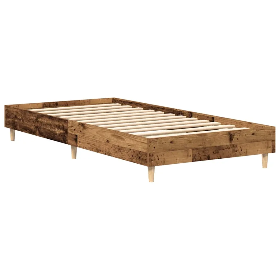 Cadre de lit sans matelas vieux bois 100x200 cm bois ingénierie - 4