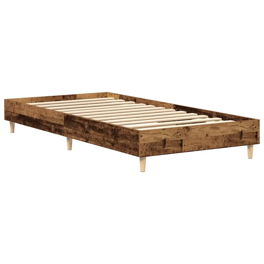 Cadre de lit sans matelas vieux bois 100x200 cm bois ingénierie - 7