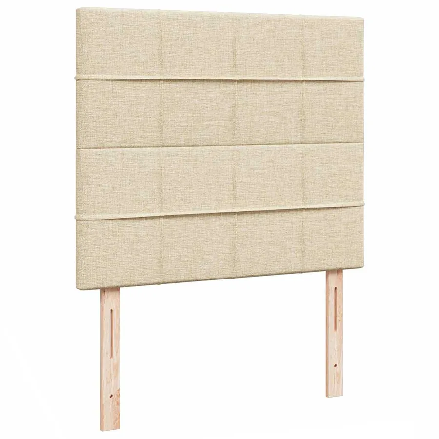 Cadre de lit ottoman avec matelas crème 120x190 cm tissu - 10