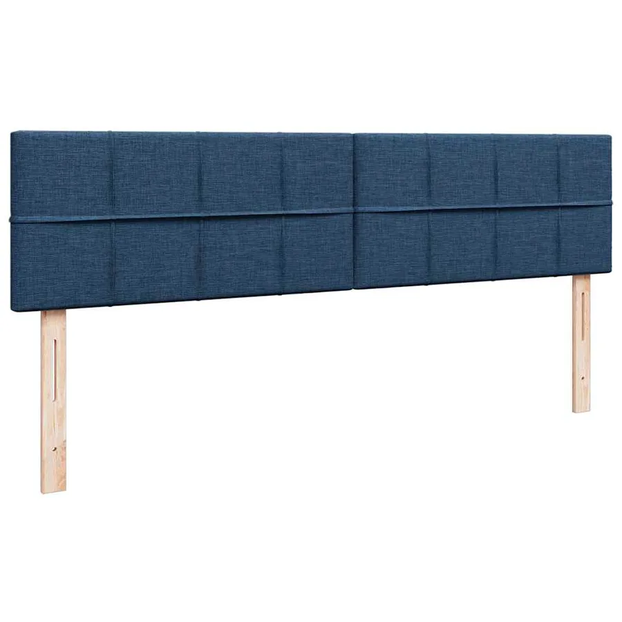 Cadre de lit ottoman avec matelas bleu 200x200cm tissu - 13