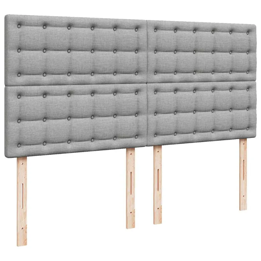 Cadre de lit ottoman et matelas gris clair 180x200 cm tissu - 10