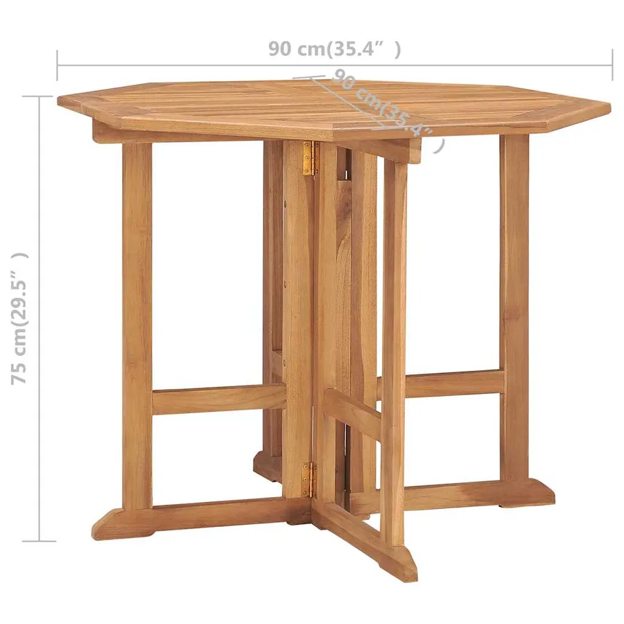 Ensemble à manger d'extérieur pliable 5 pcs Bois solide de teck - 11