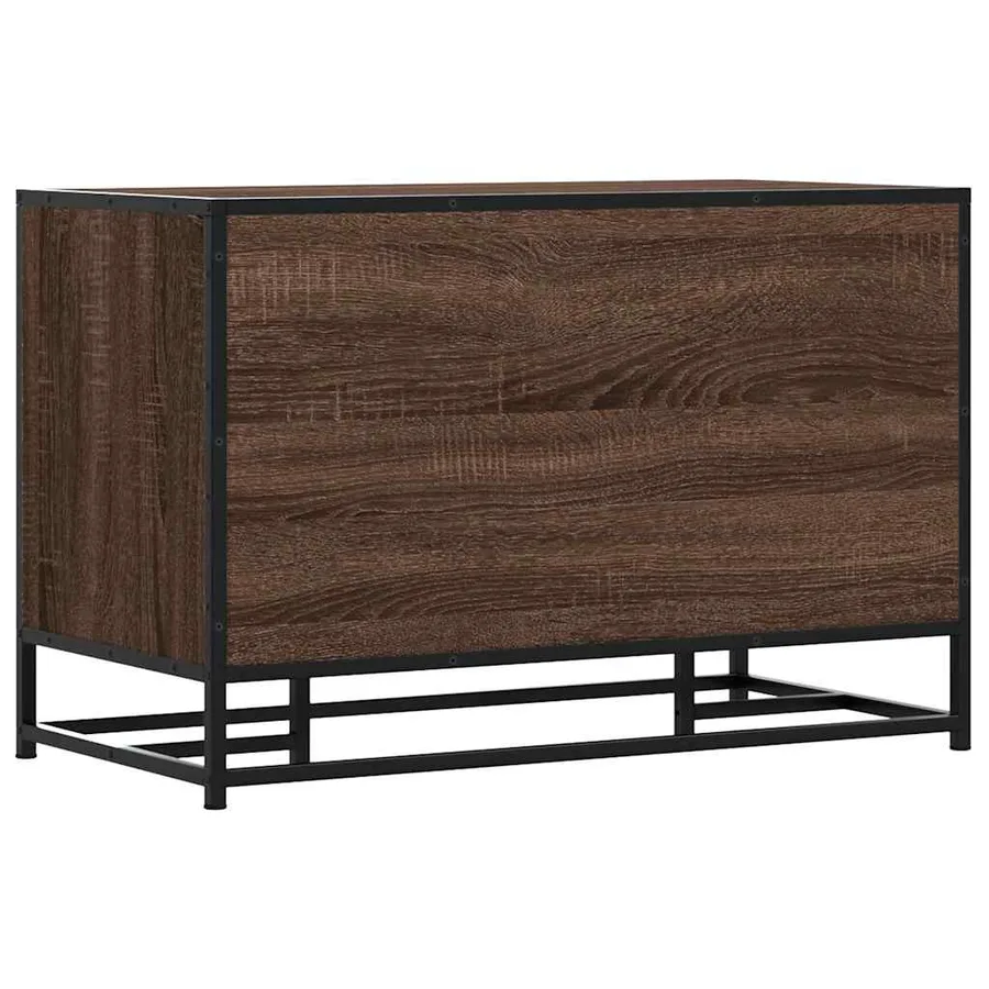 Banc à chaussures chêne marron bois d'ingénierie et métal - 6