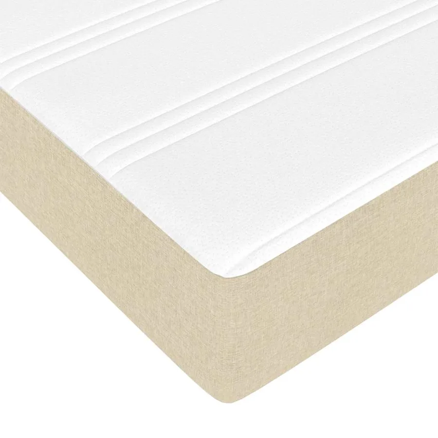 Cadre de lit ottoman avec matelas crème 180x200 cm tissu - 13