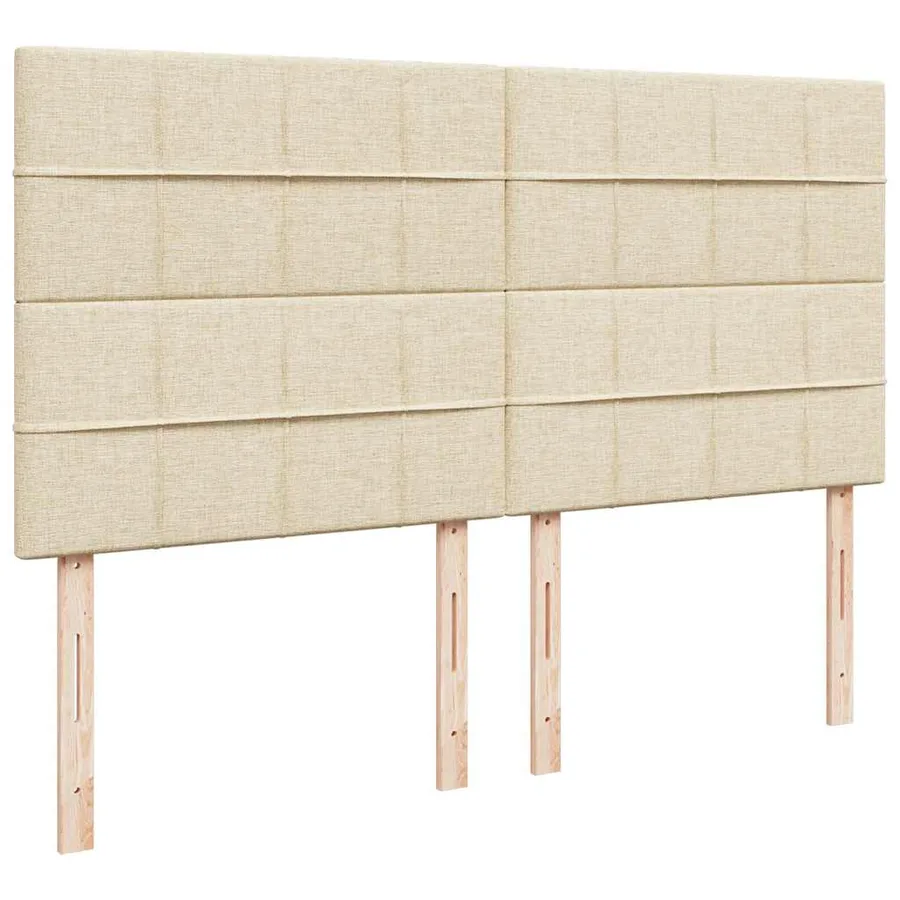 Cadre de lit ottoman avec matelas crème 200x200cm tissu - 10