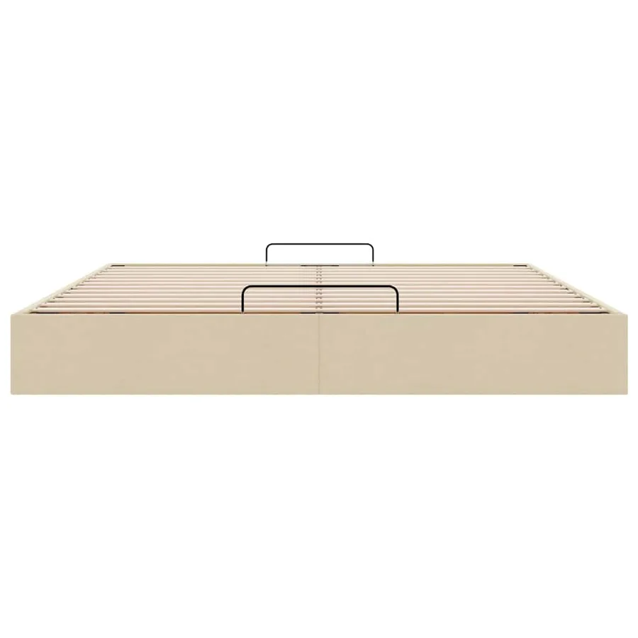 Cadre de lit ottoman sans matelas crème 200x200 cm tissu - 7