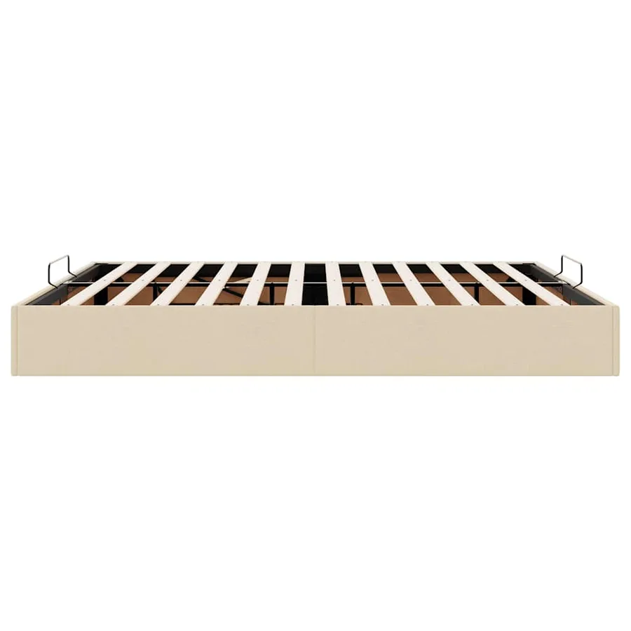 Cadre de lit ottoman sans matelas crème 200x200 cm tissu - 8