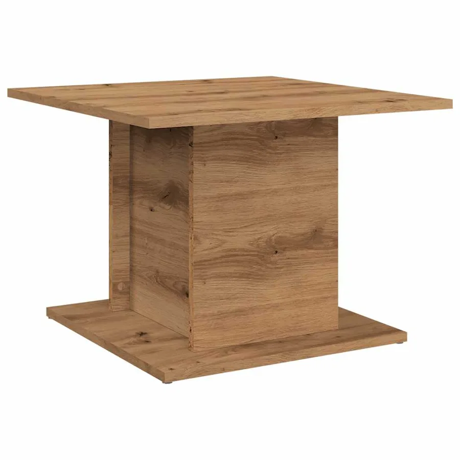 Table basse chêne artisanal 55,5x55,5x40 cm bois d'ingénierie - 2