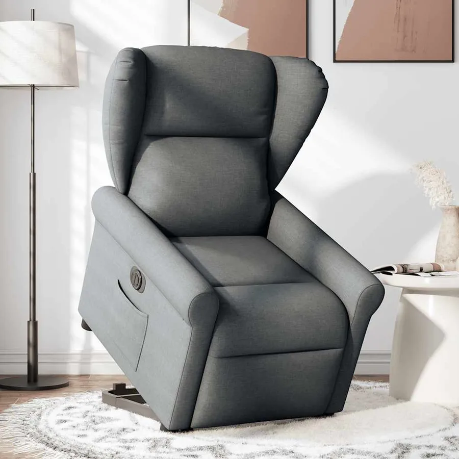 Fauteuil inclinable électrique gris foncé tissu - 2
