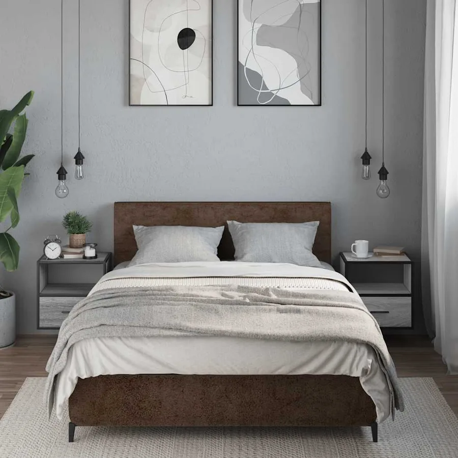 Tables de chevet murales 2 pcs sonoma gris 40x31x39,5 cm - 3