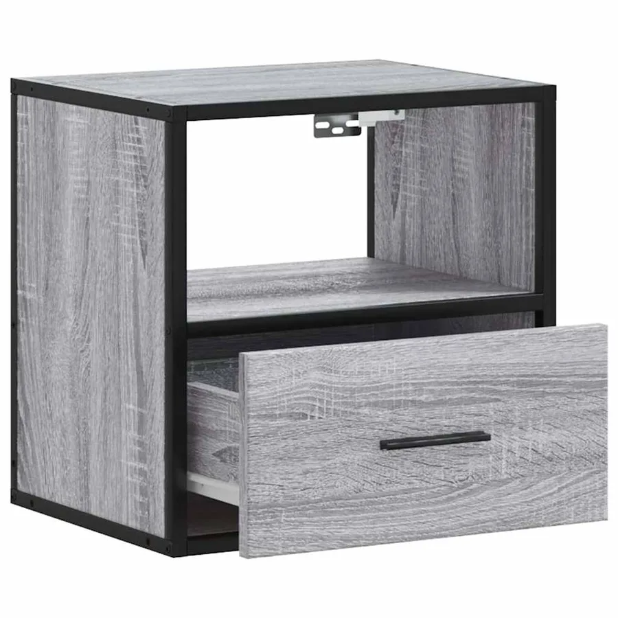 Tables de chevet murales 2 pcs sonoma gris 40x31x39,5 cm - 9