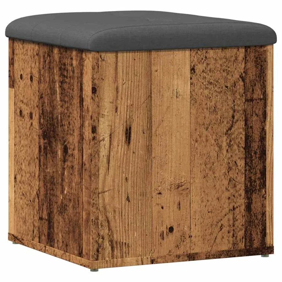Banc de rangement vieux bois 42x42x45 cm bois d'ingénierie - 2