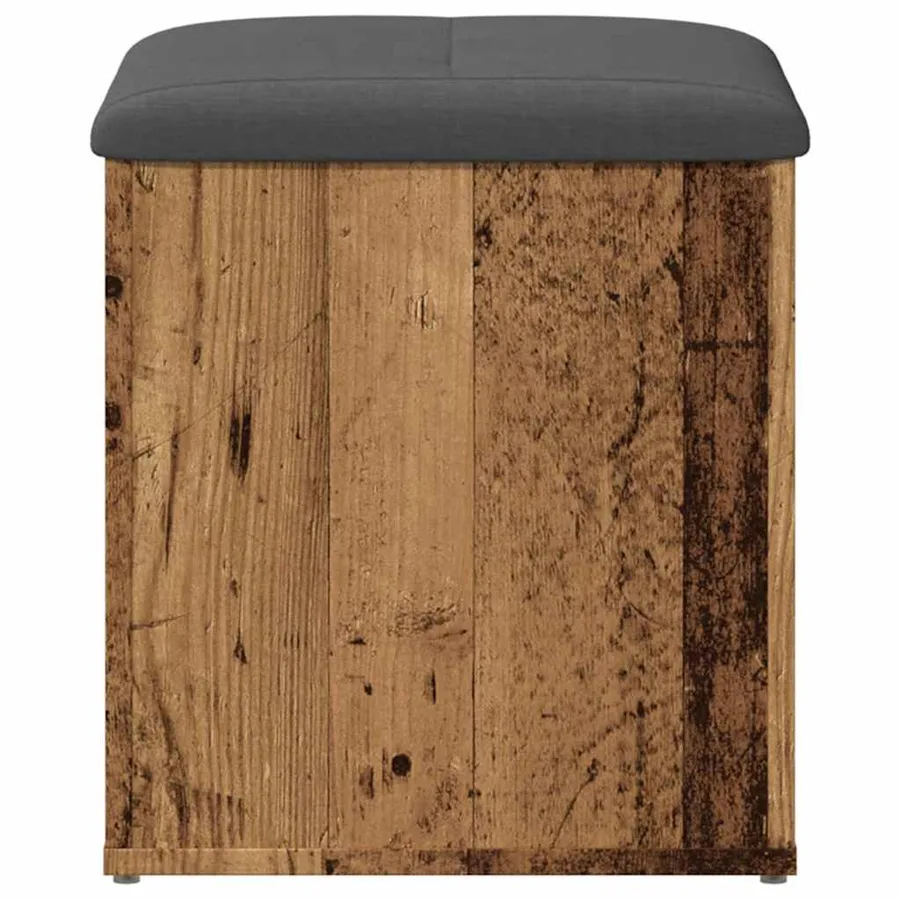 Banc de rangement vieux bois 42x42x45 cm bois d'ingénierie - 3