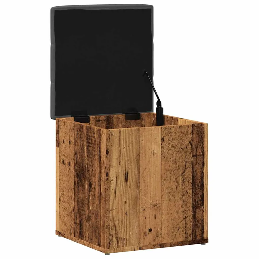 Banc de rangement vieux bois 42x42x45 cm bois d'ingénierie - 6