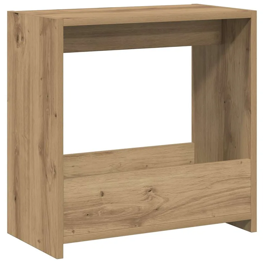 Table d'appoint chêne artisanal 50x26x50 cm bois d'ingénierie - 2