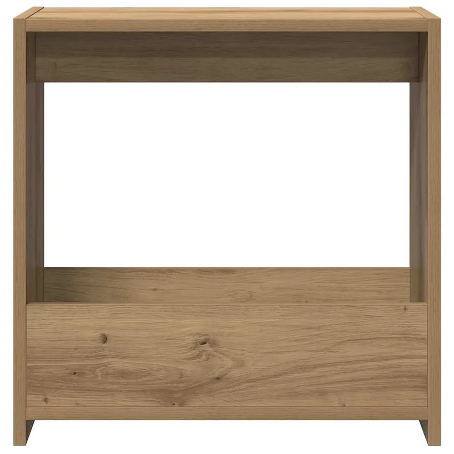 Table d'appoint chêne artisanal 50x26x50 cm bois d'ingénierie - 4