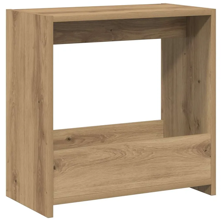 Table d'appoint chêne artisanal 50x26x50 cm bois d'ingénierie - 6