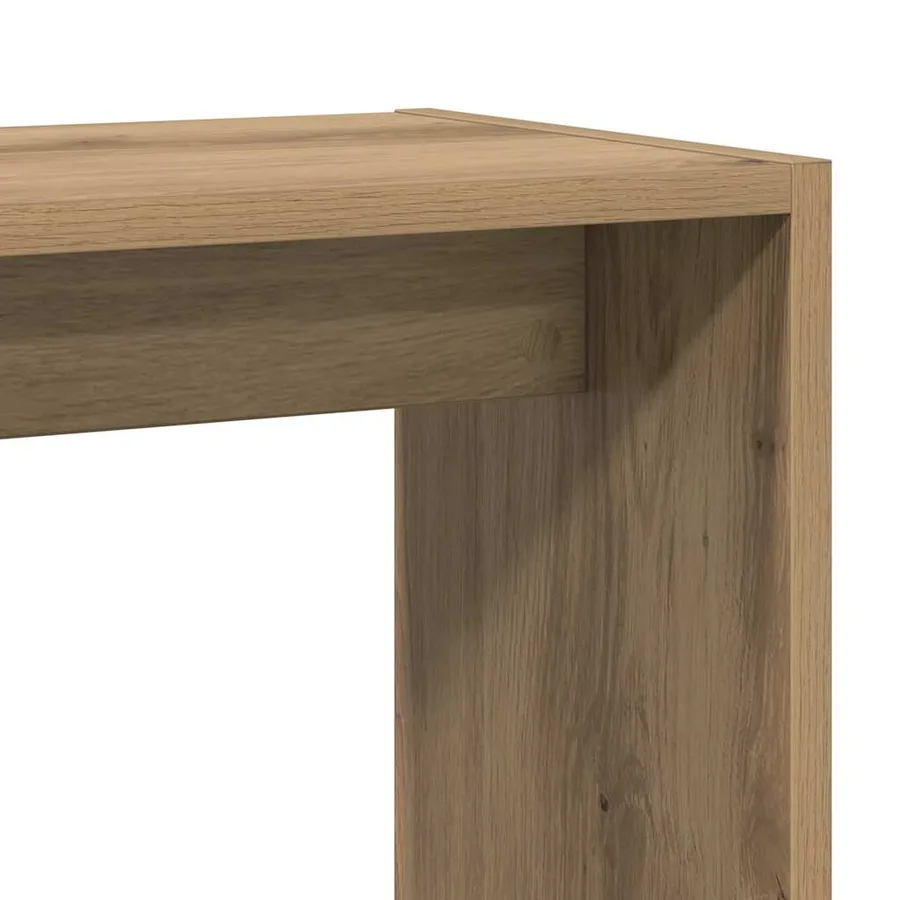 Table d'appoint chêne artisanal 50x26x50 cm bois d'ingénierie - 7