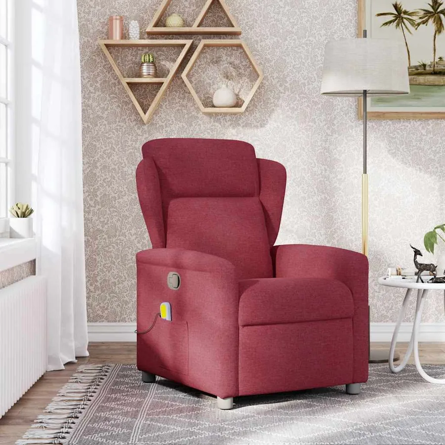 Fauteuil de massage inclinable Rouge bordeaux Tissu - 2