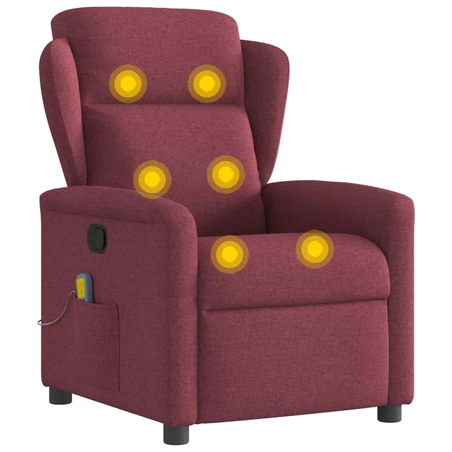 Fauteuil de massage inclinable Rouge bordeaux Tissu - 7