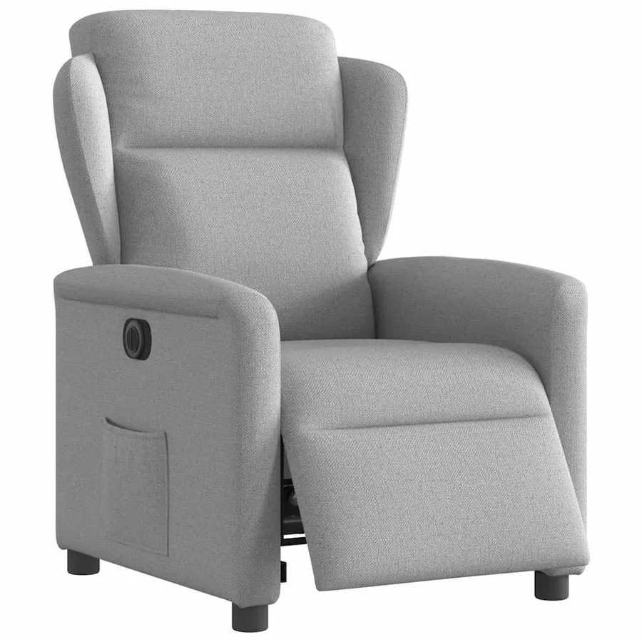 Fauteuil inclinable électrique gris nuage tissu - 3