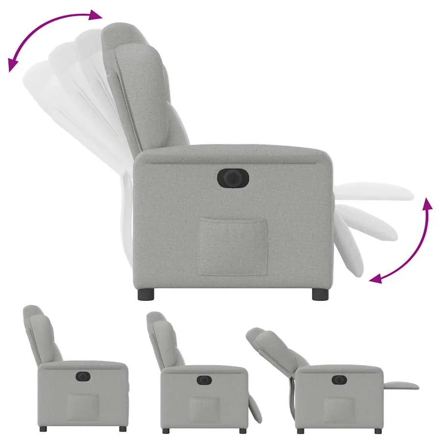 Fauteuil inclinable électrique gris nuage tissu - 9