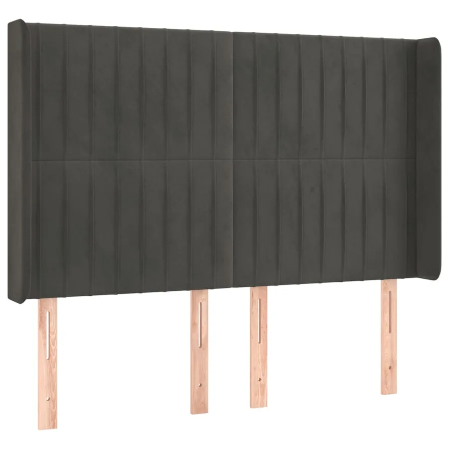 Sommier à lattes de lit matelas et LED Gris foncé 140x190 cm - 7