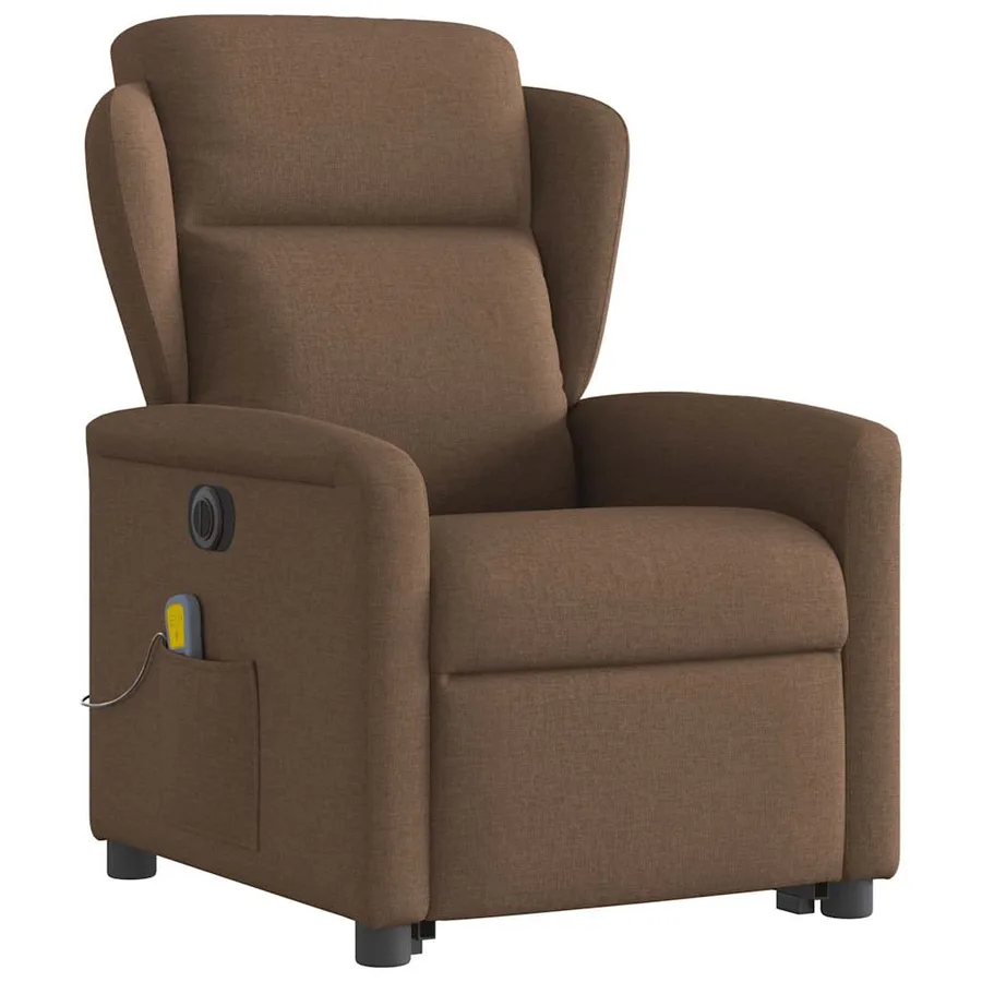Fauteuil inclinable de massage électrique Marron Tissu - 4