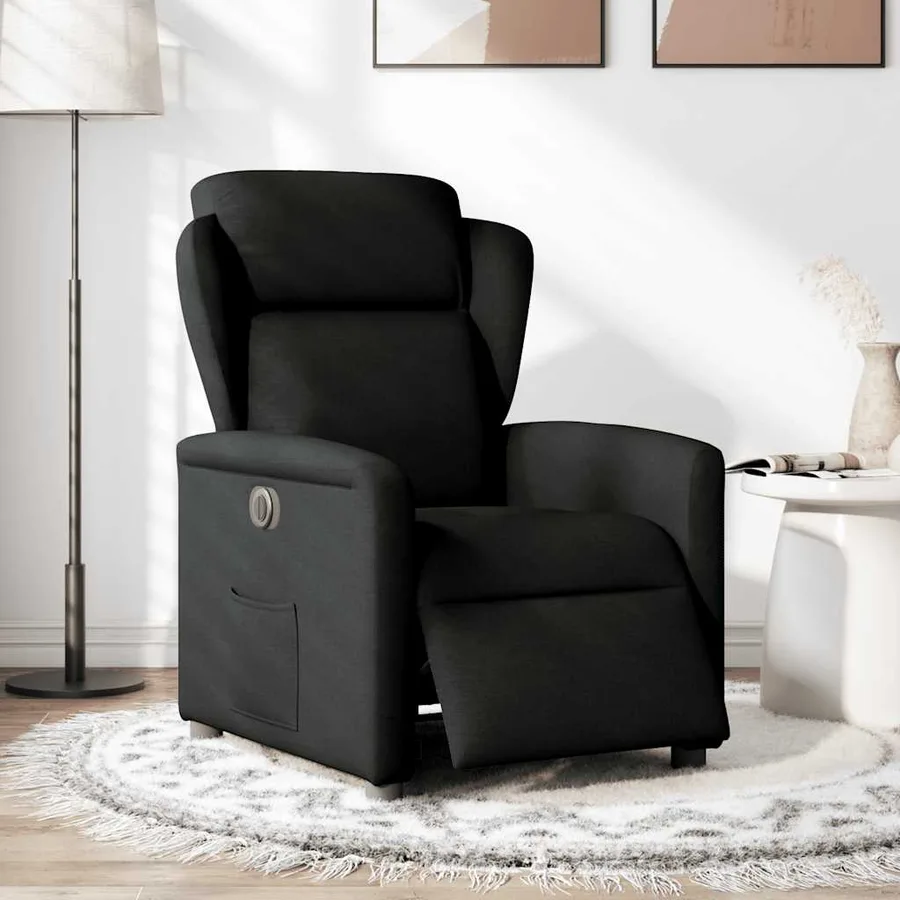 Fauteuil inclinable électrique Noir Tissu - 2