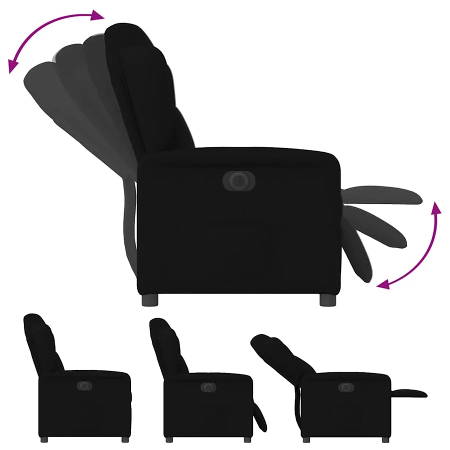 Fauteuil inclinable électrique Noir Tissu - 9