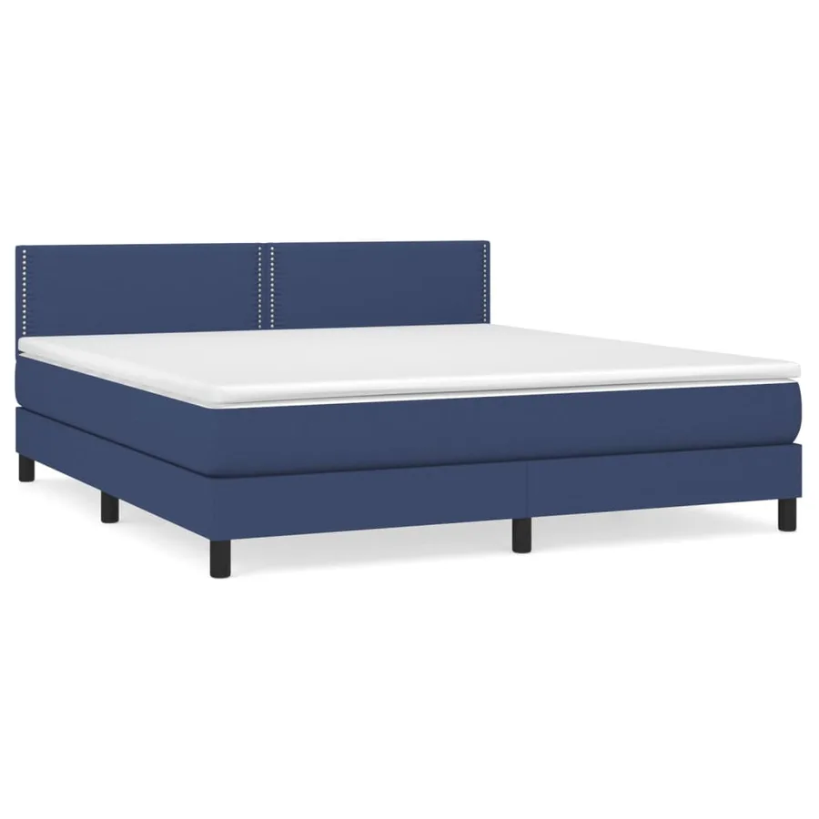 Sommier à lattes de lit avec matelas Bleu 180x200 cm Tissu - 2